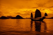 Chinese Junk In Aberdeen Harbor, Hong Kong