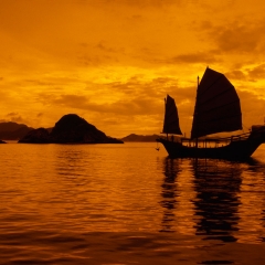 Chinese Junk In Aberdeen Harbor, Hong Kong